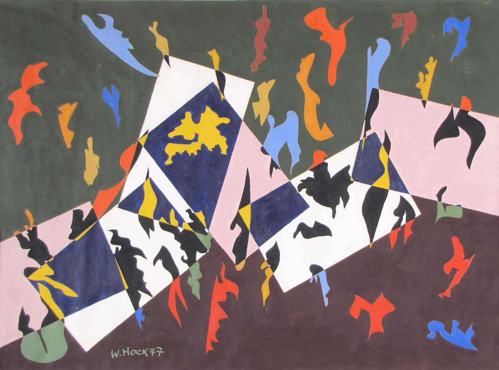 Third abstract painting 1977   Oil on paper 57 x 42 cm