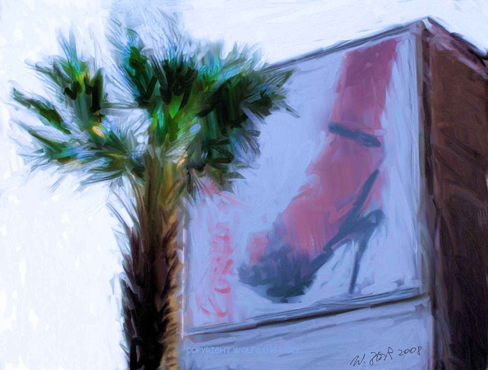 Palm with out-door 2008   Inkjet printed computer painting on paper, edition of 5 40 x 30 cm (2,5 megapixel)