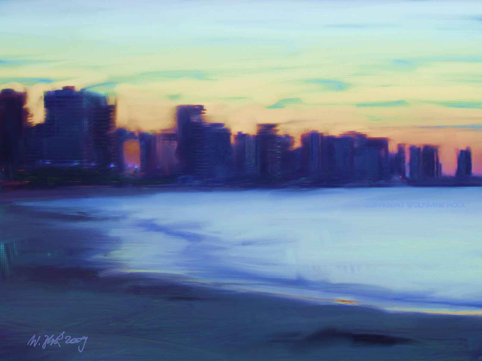 Beira Mar in the evening 2009   Inkjet printed computer painting on paper, edition of 5 56 x 42 cm (3,1 megapixel)