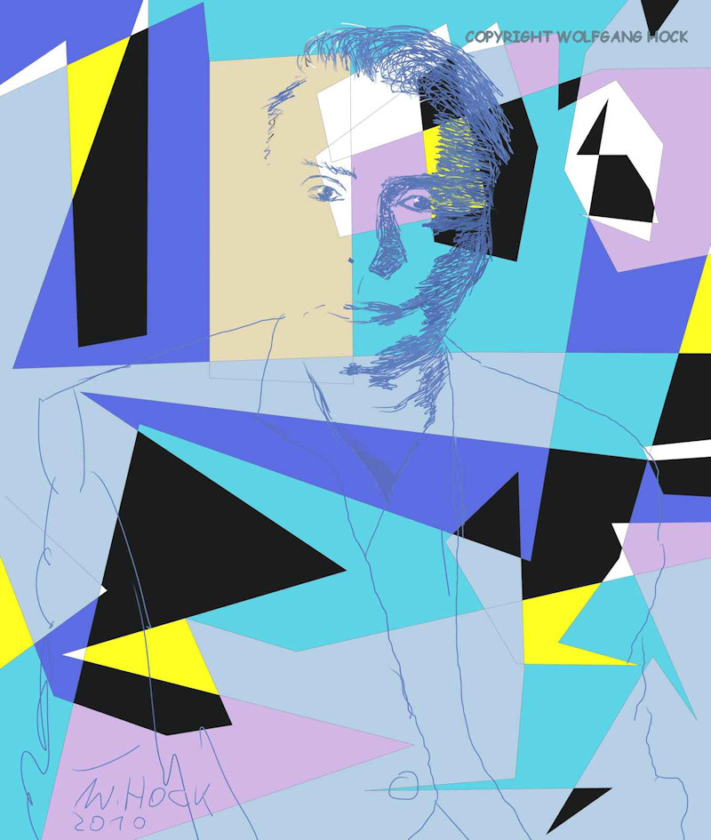 Just me geometric blue 2010   Inkjet printed computer painting on canvas, edition of 5 100 x 120 cm (37 megapixel)
