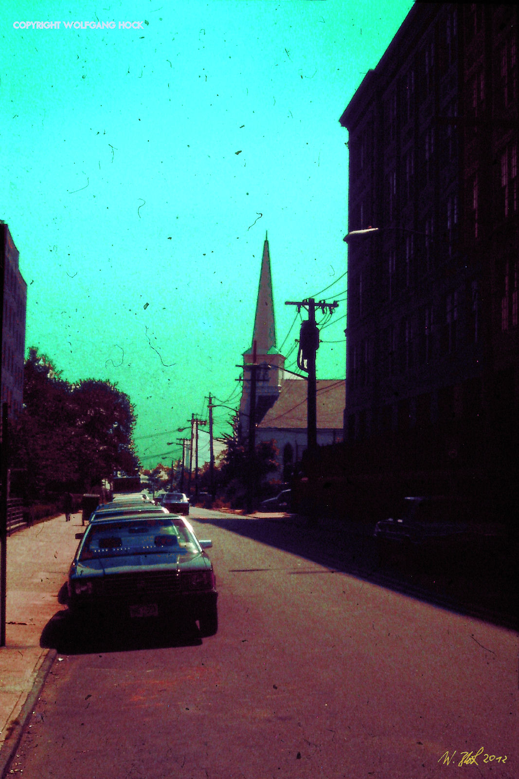 Staten Island with church 2012   Inkjet printed photographic mixed media on paper, 45 x 67 cm