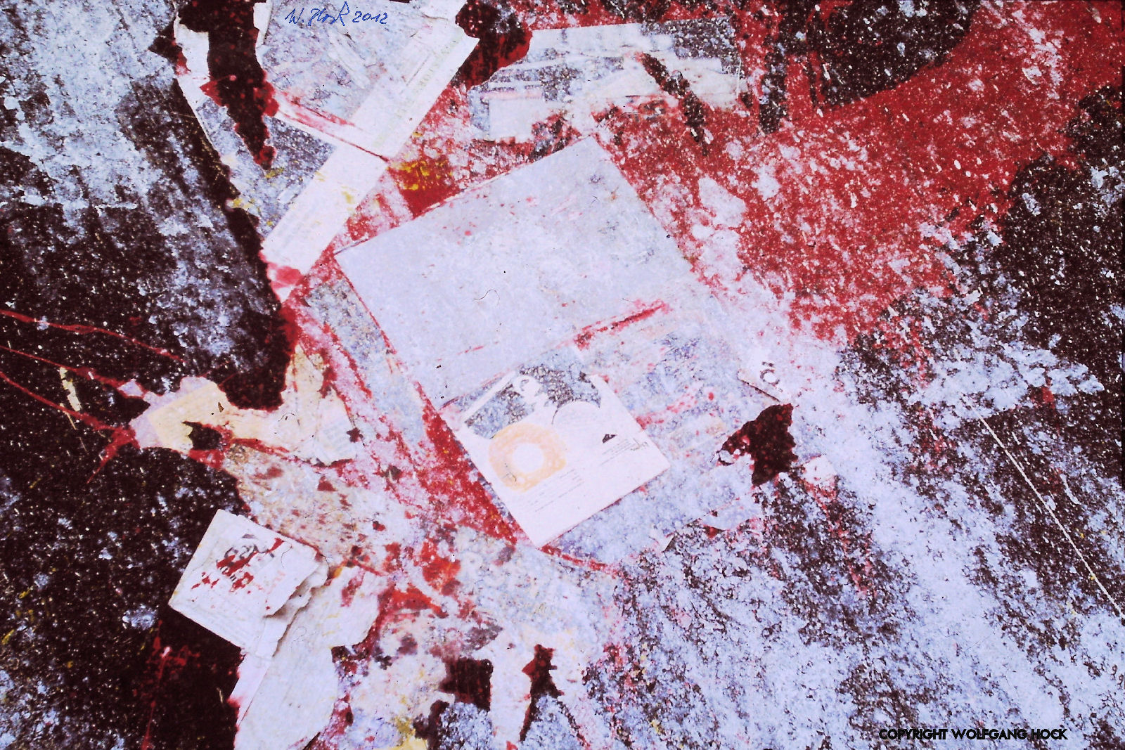 White and red 2012   Inkjet printed photographic mixed media on paper, 67 x 45 cm