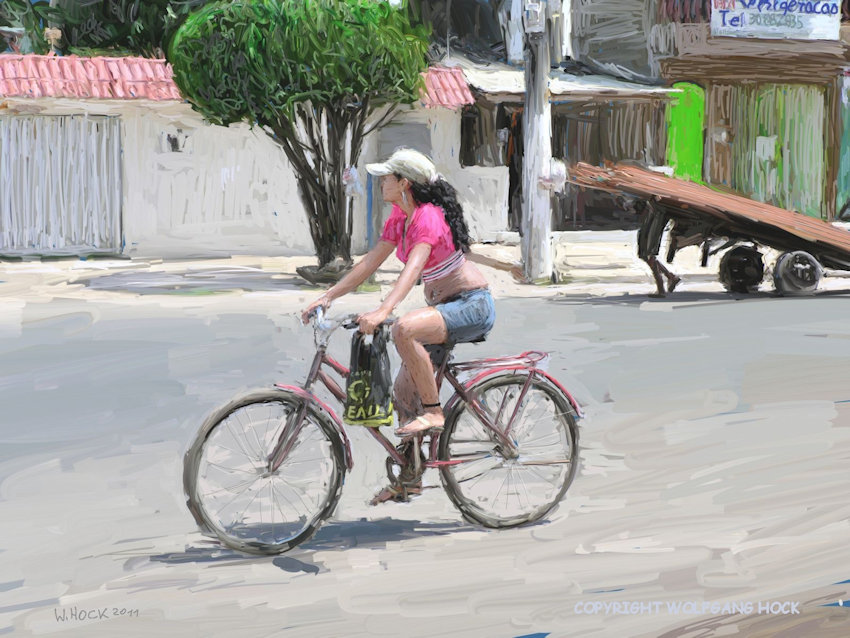 Girl on bike 2011   Inkjet printed computer painting on canvas, edition of 5 120 x 90 cm (37 megapixel)