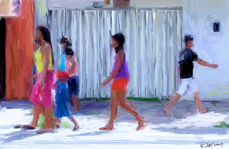 Pedestrians 2009   Inkjet printed computer painting on paper, edition of 5 46 x 30 cm (3,5 megapixel)