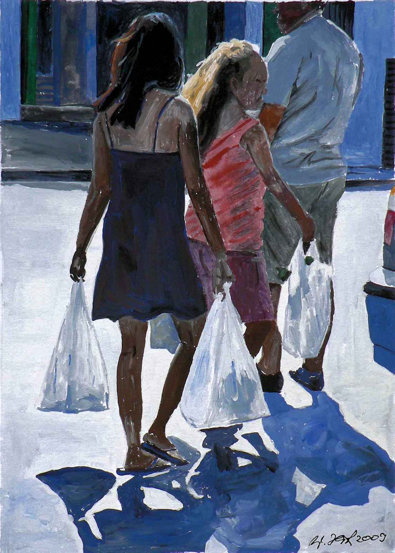 Shopping 2009   Watercolor on paper 30 x 42 cm