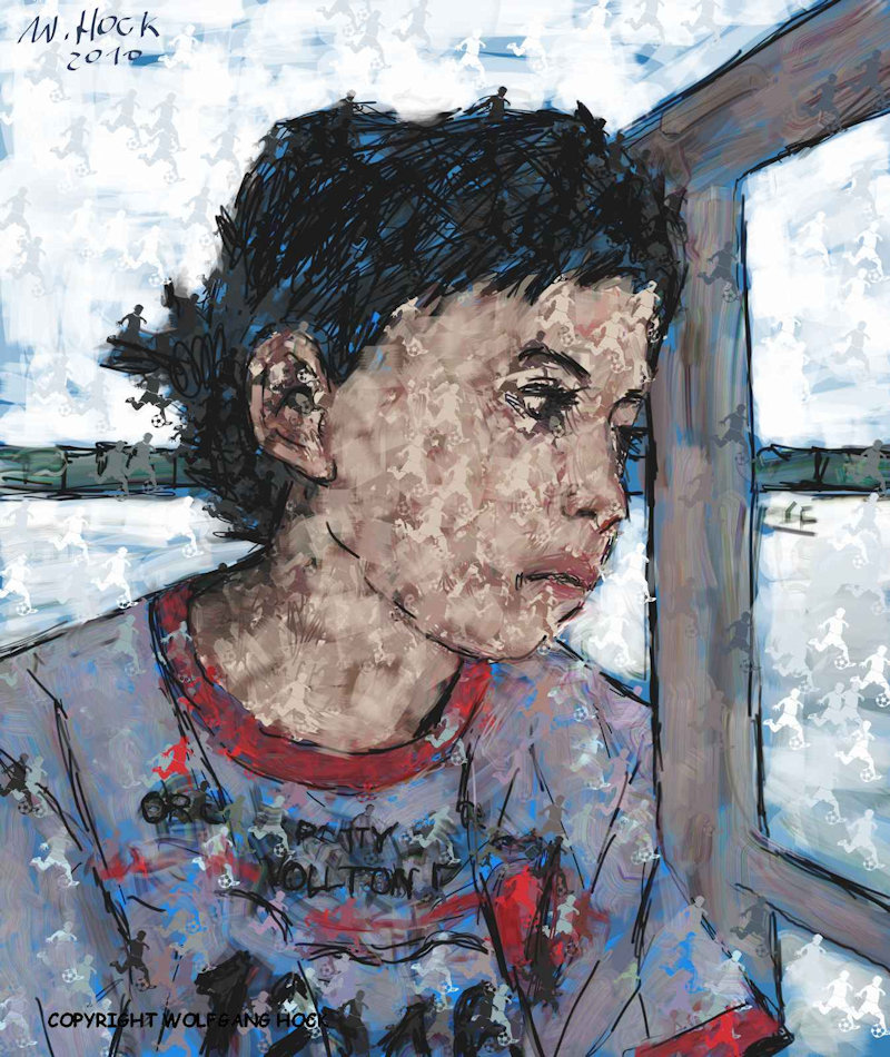 Boy having football in mind 2010   Inkjet printed computer painting on canvas, edition of 5 85 x 100 cm (36 megapixel)