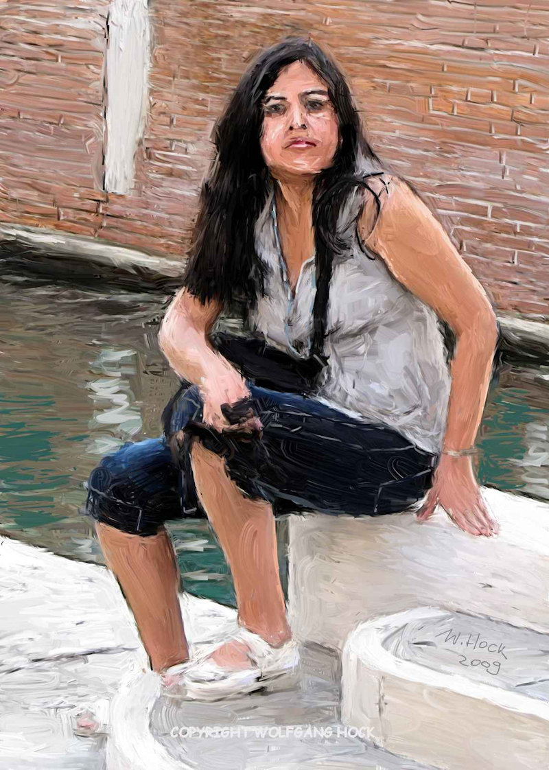 Renata in Venice 2009   Inkjet printed computer painting on canvas, edition of 5 105 x 80 cm (9 megapixel)