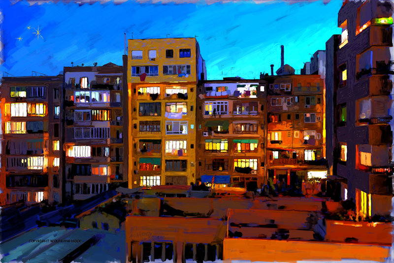 Barcelona IV  2018   Handmade digital painting on canvas 150 x 100 cm (180 megapixel)
