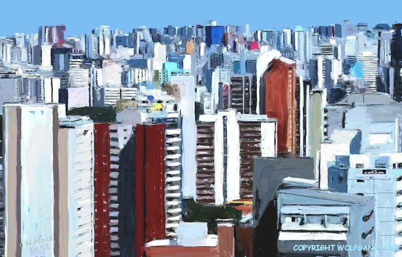 Curitiba Paraná 2013   Inkjet printed computer painting on canvas, edition of 5 125 x 80 cm (75 megapixel)