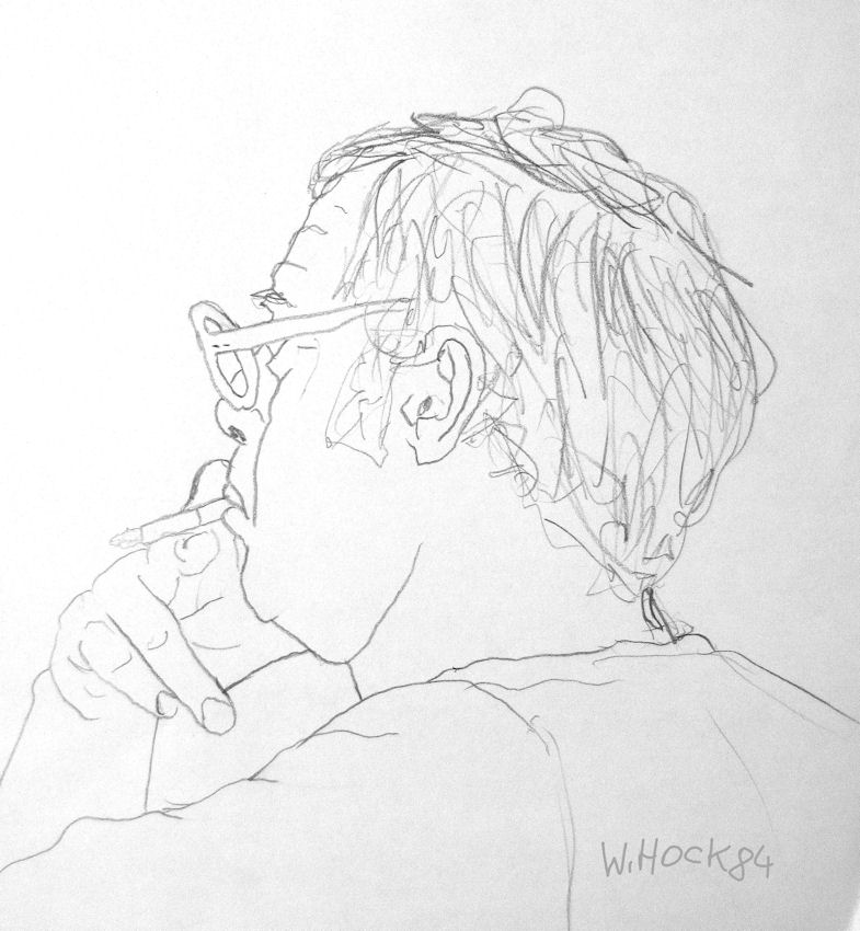 Man with eyeglasses IV 1984   Pencil on paper 24 x 28 cm