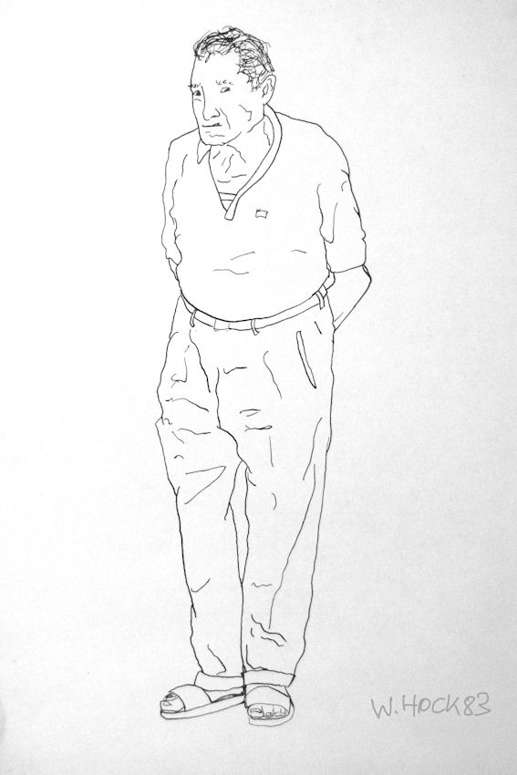 Man listening 1983   Ink on paper 24 x 33 cm