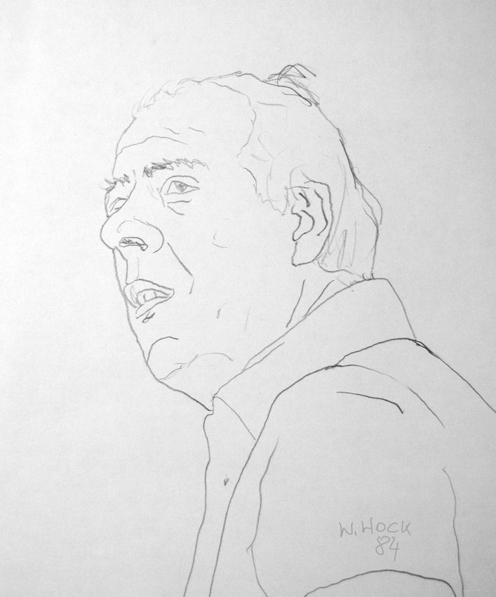 Man bottom-up 1984   Pencil on paper 24 x 33 cm