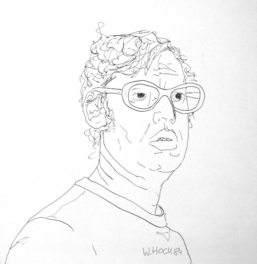 Man with eyeglasses 1984   Ink on paper 23 x 26 cm