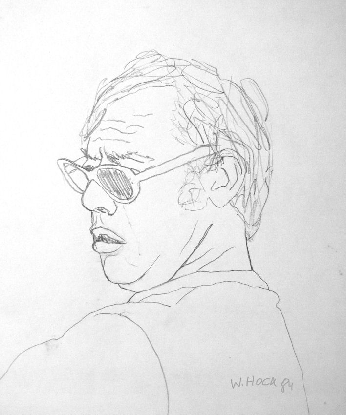 Man with eyeglasses II 1984   Pencil on paper 23 x 26 cm