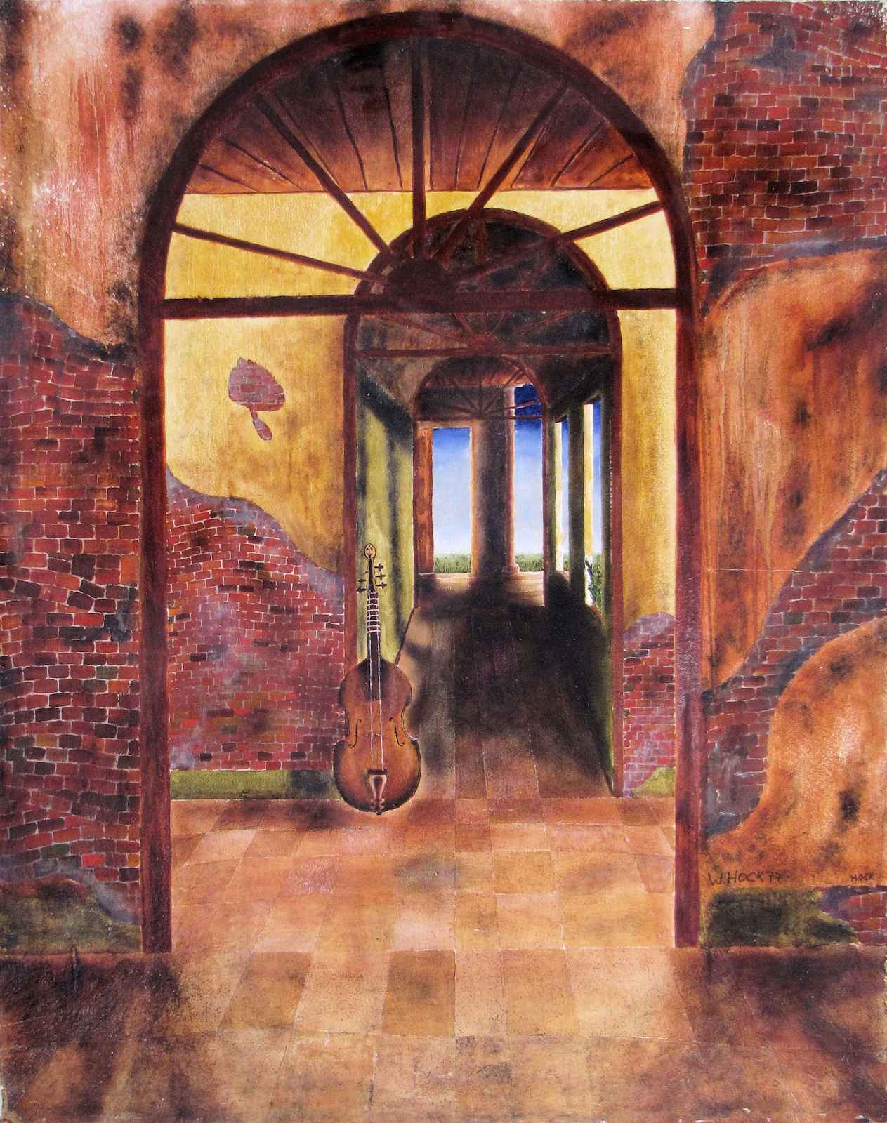 Gangway 1977   Oil on panel 62 x 78 cm