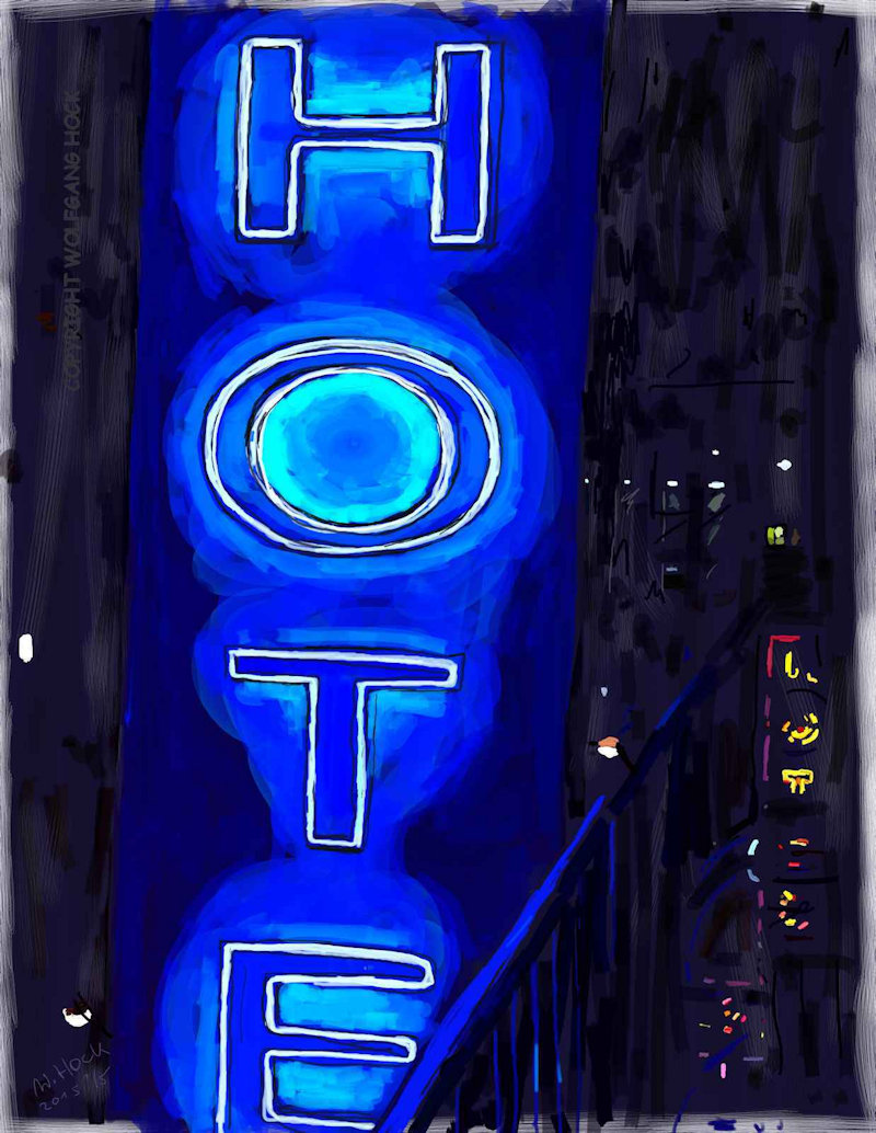 Hotel II 2015   Handmade digital painting on canvas 100 x 130 cm (152 megapixel)