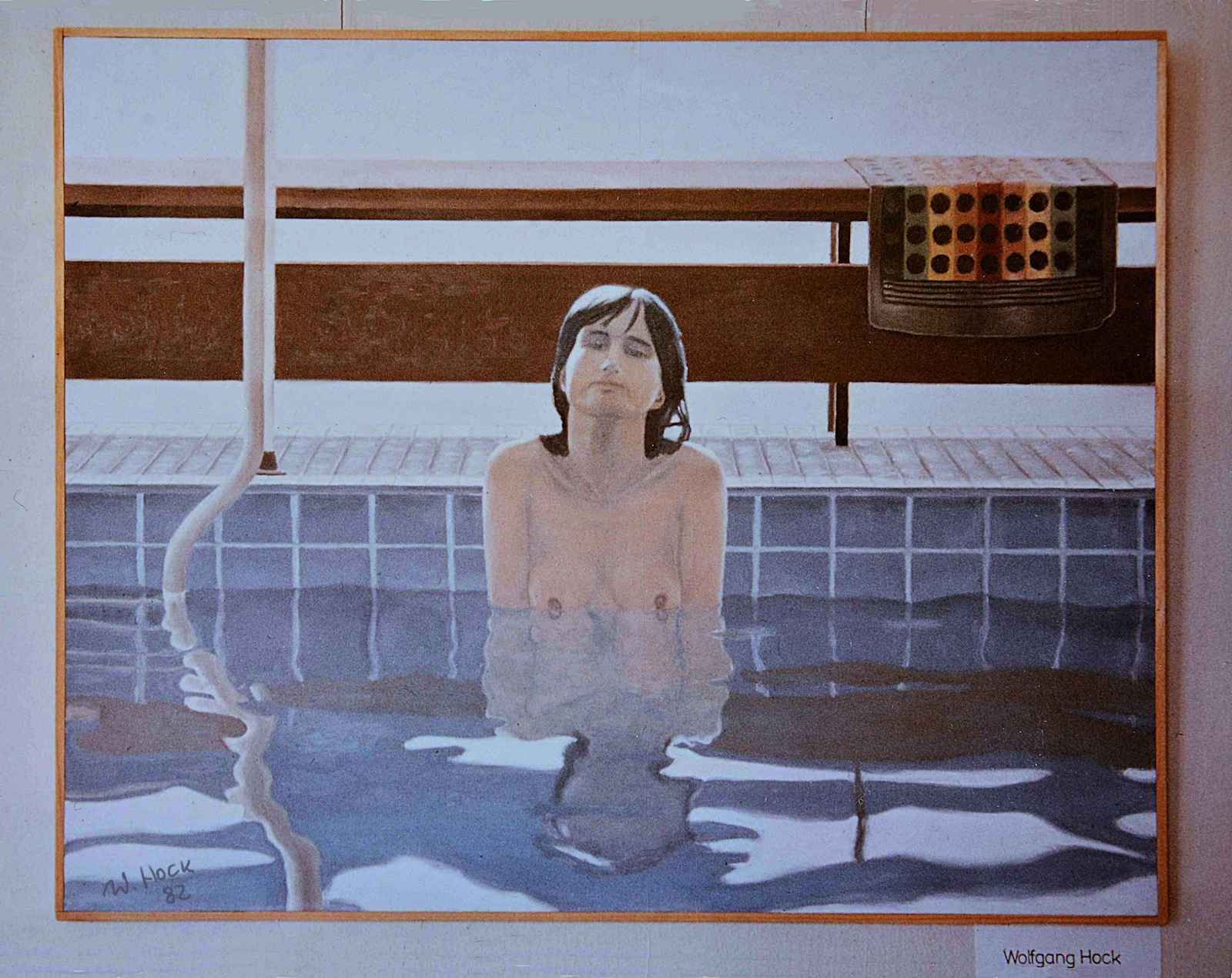 Girl in pool 1982   Oil on panel 125 x 100 cm