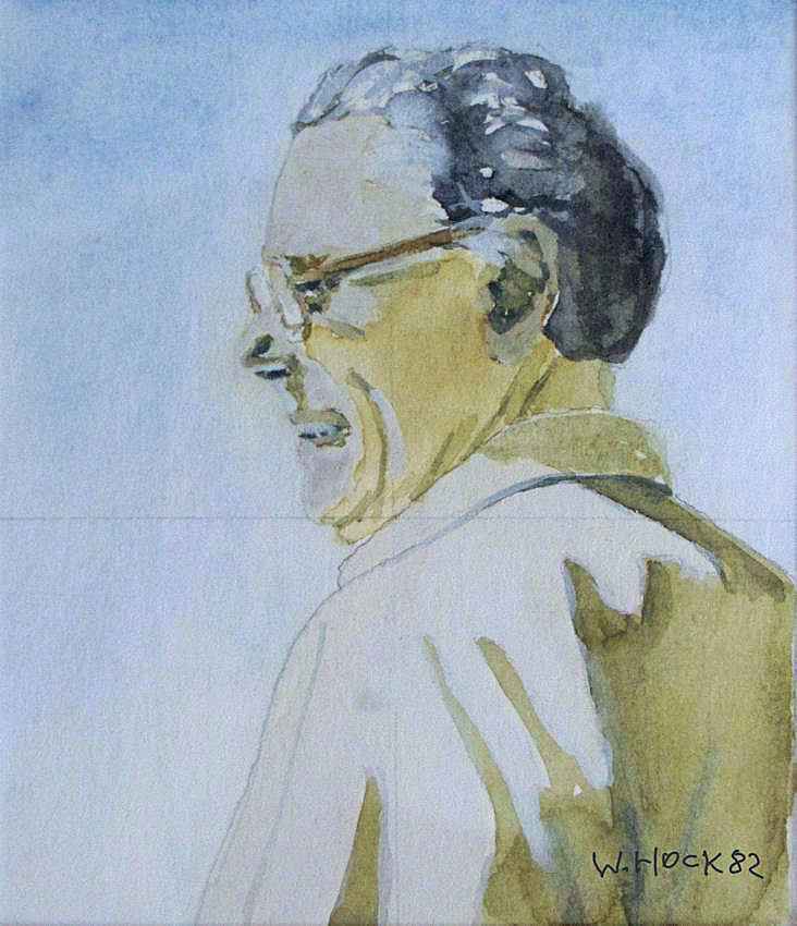Man by the sea (my father) 1982   Watercolor on paper 10 x 12 cm