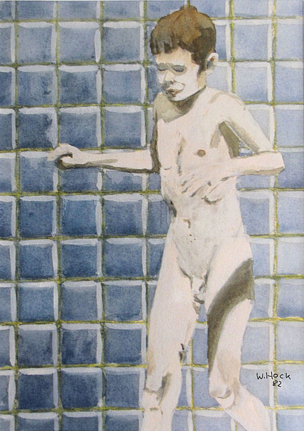 Boy II (self-portrait with 12 years) 1982   Watercolor on paper 14 x 20 cm