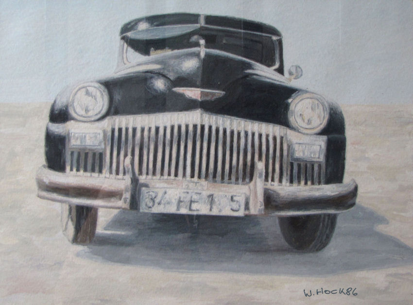 Car from Istanbul II 1986   Watercolor on paper 39 x 28 cm