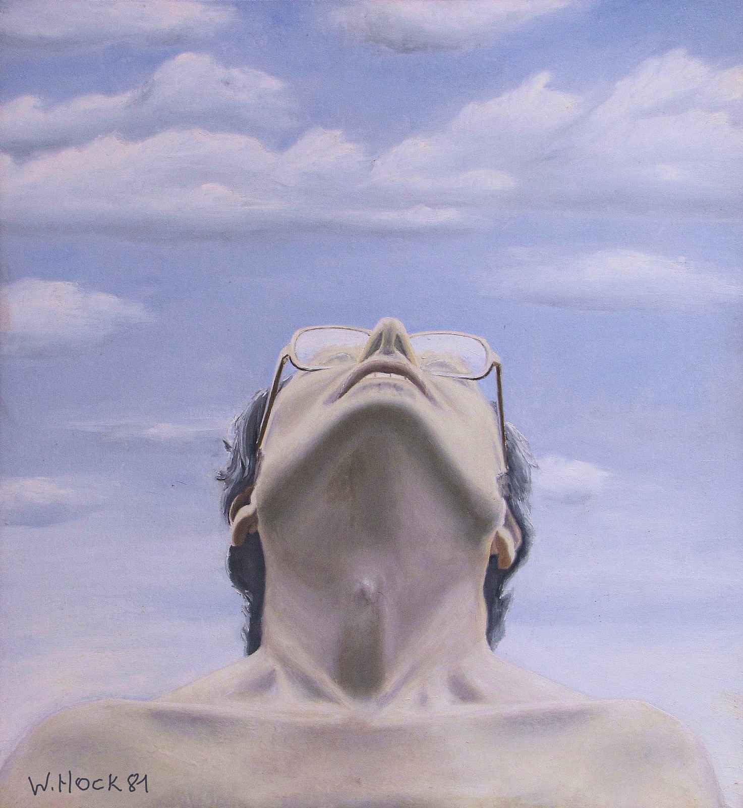 Man with clouds (my father) 1981   Oil on panel 60 x 65 cm
