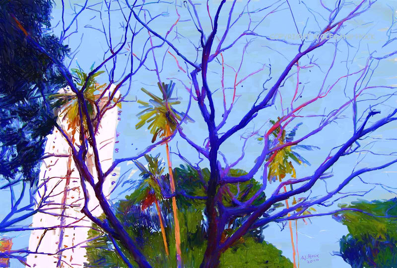 Through the branches 2010   Inkjet printed computer painting on canvas, edition of 5 110 x 75 cm (34 megapixel)