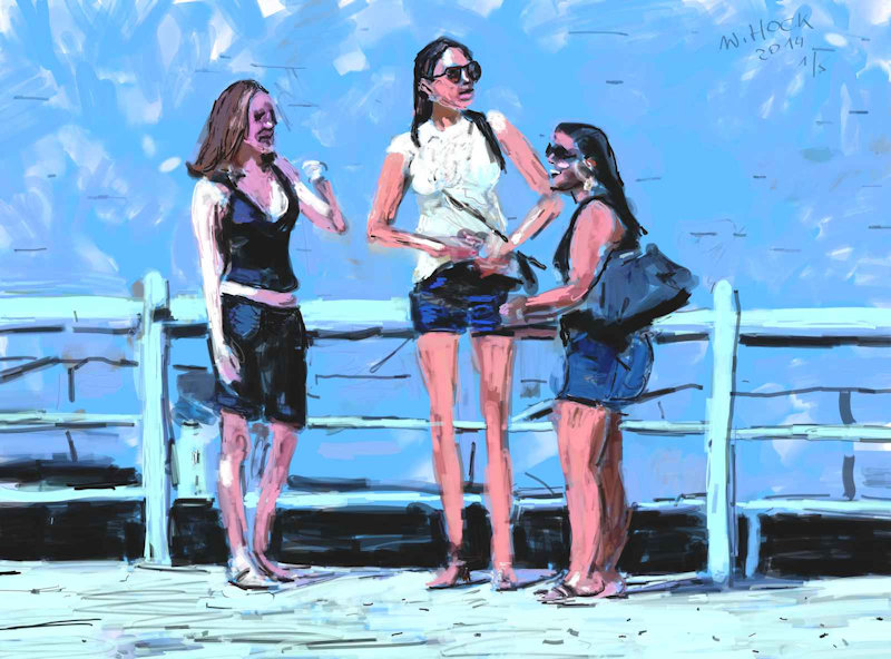 Tourists - Touristen - 2014   Handmade digital painting on canvas 130 x 100 cm (135 megapixel)