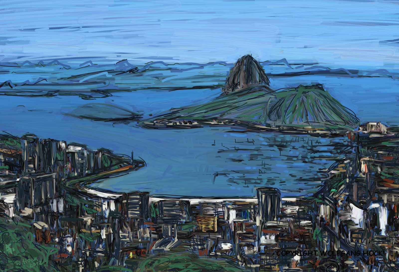 Rio de Janeiro in the darkness 2012   Inkjet printed computer painting on canvas, edition of 5 125 x 85 cm (68 megapixel)