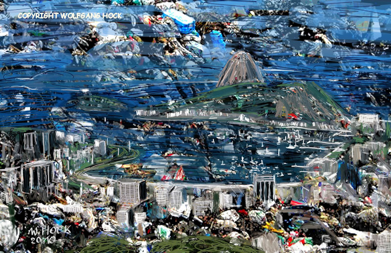 Rio de Janeiro in garbage 2010   Inkjet printed computer painting on canvas, edition of 5 95 x 60 cm (36 megapixel)