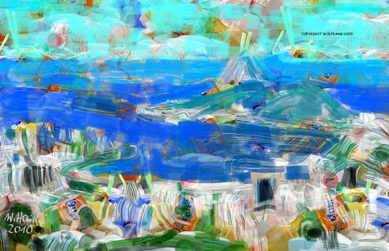 Rio de Janeiro in Fanta-garbage  2010   Inkjet printed computer painting on canvas, edition of 5 95 x 60 cm (36 megapixel)