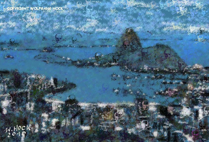 Rio de Janeiro with sculls 2010   Inkjet printed computer painting on canvas, edition of 5 110 x 75 cm (38 megapixel)